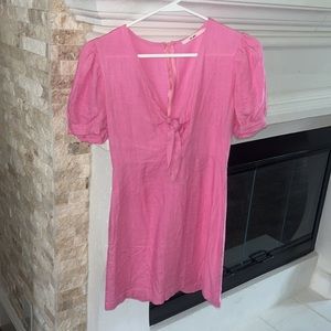 Pink puff sleeve Francesca’s dress (S)